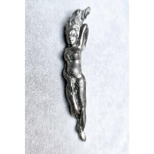 Vintage Pewter Pendent Nude Venus, Aphrodite, Ishtar Goddess Artist made OOAK